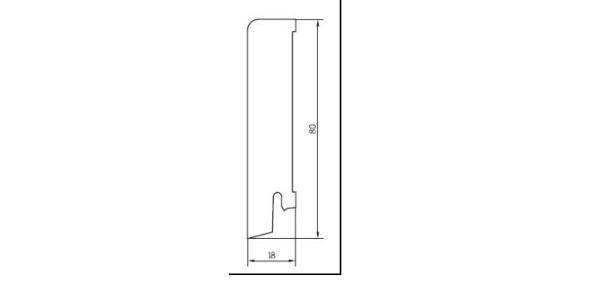 Listwa biała drewniana 80/18 RAL 9003, Pedross